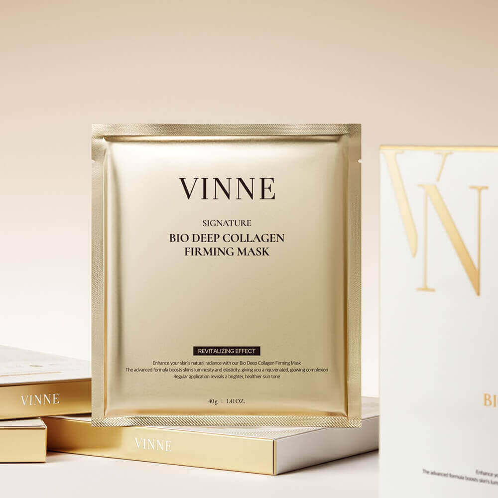 Best K-Beauty Collagen Mask | Bio Deep Overnight Glass Skin Mask - VINNE (12-Pack) <+196.57% Hydration Boost>