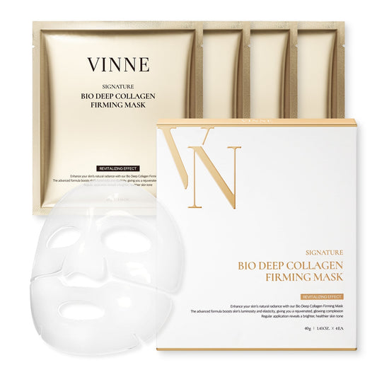Preparing skin with a collagen mask for a non-cakey makeup look.