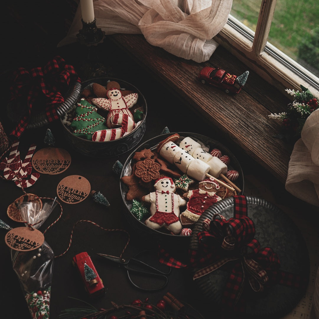 Cozy Christmas cookies and decorations by the window, holiday cheer