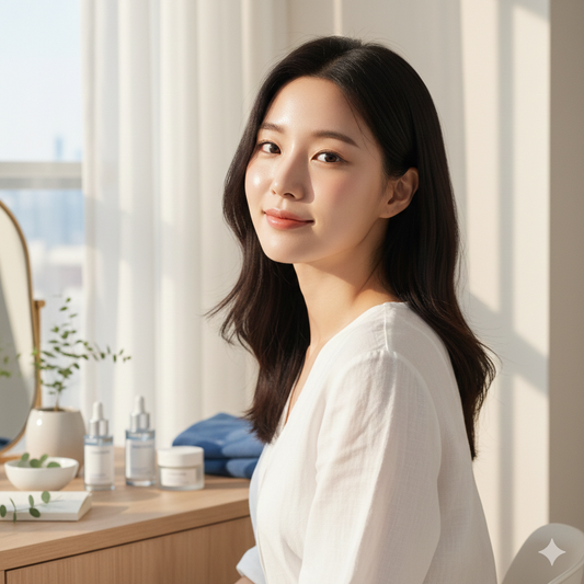 Asian woman in her 30s displaying firm radiant skin after early anti-aging care with VINNE Bio Deep Collagen Mask