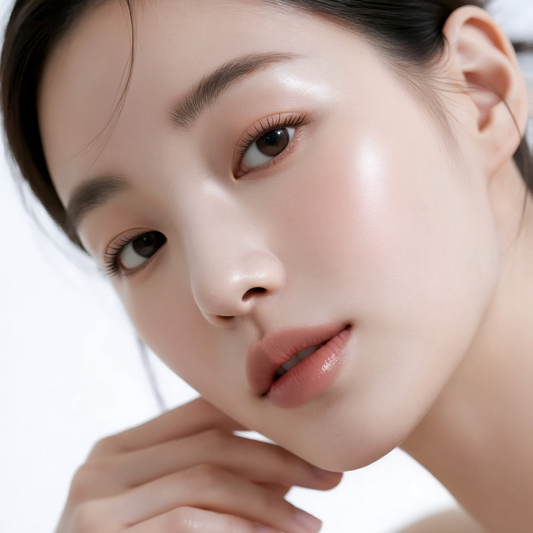 Before and after comparison of VINNE Bio-Collagen Mask application. The left image shows the opaque white mask right after use, and the right image shows it becoming completely transparent after 3 hours, proving deep nutrient absorption into the skin.