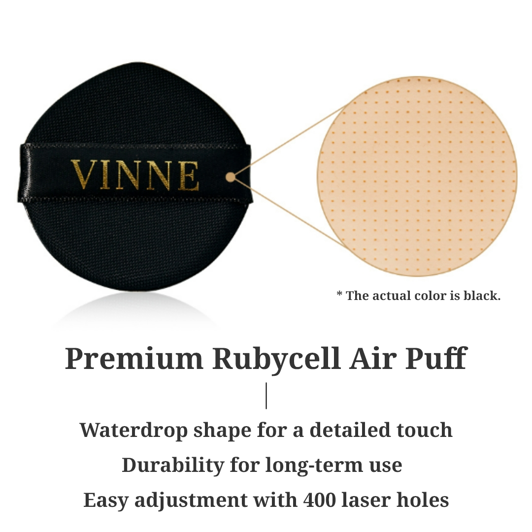 Vinne Premium RubyCell Air Puff VINNE Cushion Foundation #23 Natural Beige for flawless glass skin finish