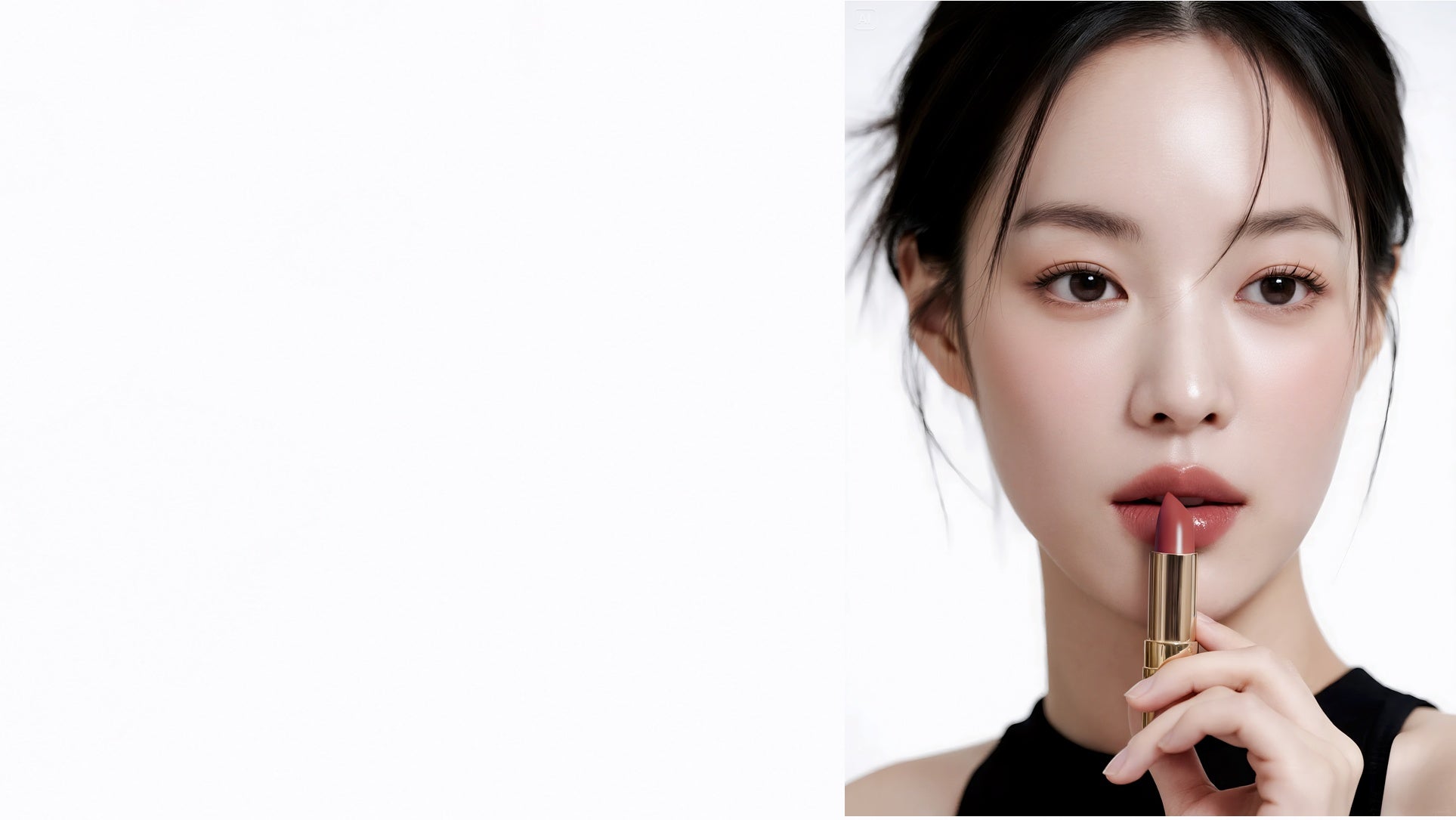 VINNE K-beauty glowing makeup look with moisturizing lipstick for a natural radiance.